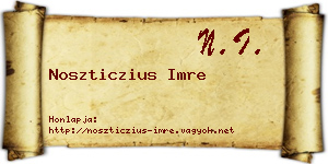 Noszticzius Imre névjegykártya